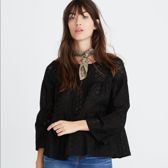 Madewell Tops - Madewell Eyelet Tiered Button-Back Top